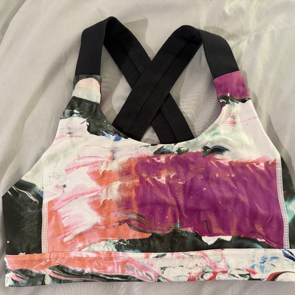 LULULEMON All Sport Bra Adjustable Luxtreme Pigment Wave Multi Blk Sz 6 no cup - Picture 1 of 2